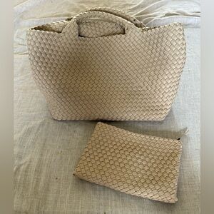 Naghedi St. Barths Medium Tote in Ecru with included pouch